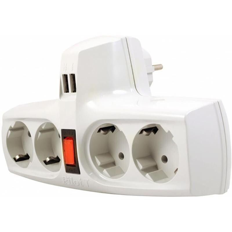 Сетевой фильтр Pilot T USB, бежевый детальное изображение - 1