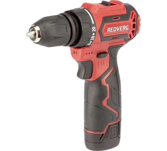 Аккумуляторная дрель-шуруповерт REDVERG RD-SD12BLR 6680699, 16 В, 36 Нм, 2 А·ч детальное изображение - 2