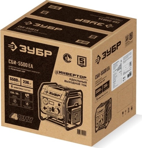 Генератор бензиновый ЗУБР СБИ-5500ЕА, 5 кВт, Красный детальное изображение - 2