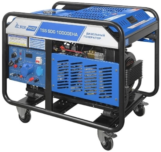 Генератор дизельный с воздушным охлаждением ТСС SDG 10000EHA 100137, открытый, 10 кВт, Синий детальное изображение - 2