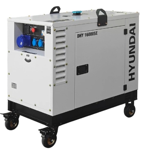 Генератор дизельный с воздушным охлаждением HYUNDAI DHY 16000SE, в кожухе, 12 кВт, Белый детальное изображение - 2