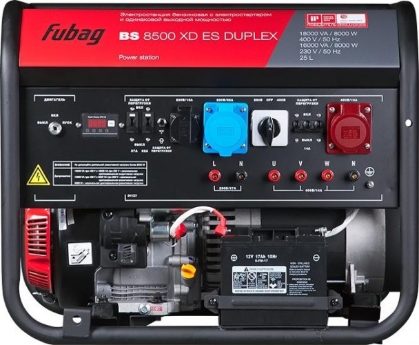 Генератор бензиновый FUBAG BS 8500 XD ES Duplex 641090, 8 кВт, Красный детальное изображение - 2