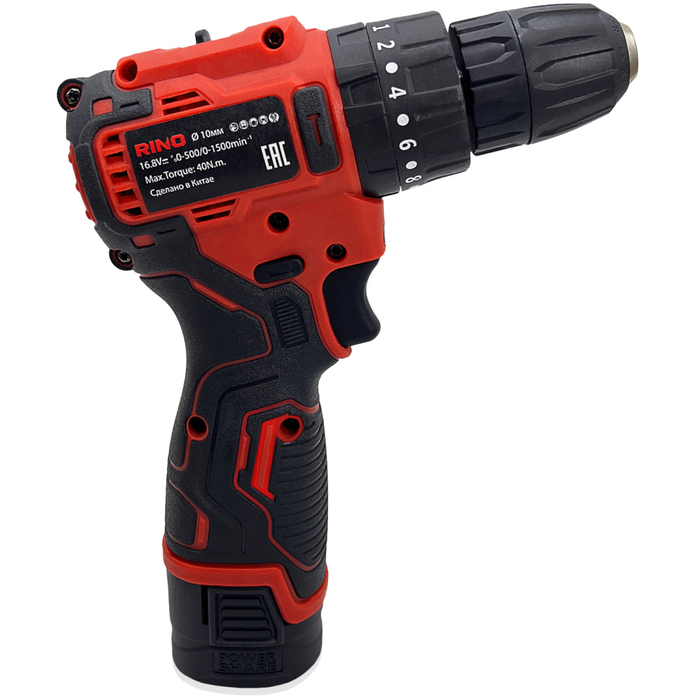 Аккумуляторная дрель-шуруповерт RINO DRL4-1, 16.8 В, 40 Нм, 1.5 А·ч  №2