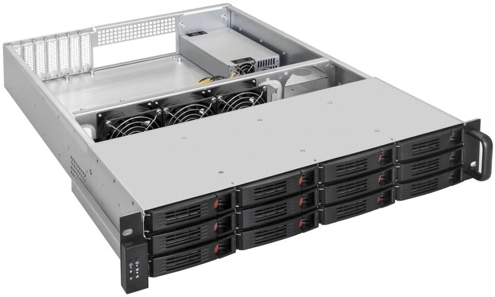 Серверный корпус ExeGate Pro 2U660-HS12/1U-500ADS, 500 Вт, Черный детальное изображение - 2