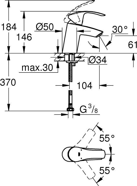 Смеситель Grohe Eurosmart 32467002 детальное изображение - 6