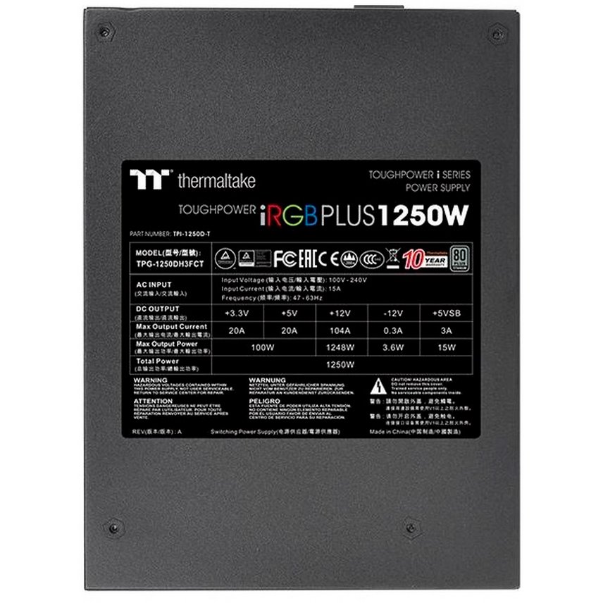 Блок питания Thermaltake ToughPower iRGB PLUS (PS-TPI-1250F3FDTE-1), 1250 Вт детальное изображение - 3