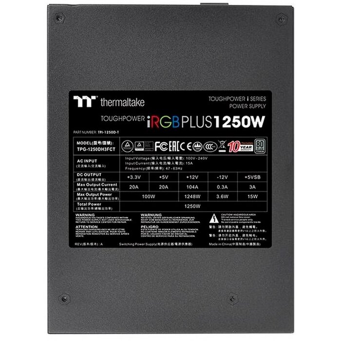 Блок питания Thermaltake ToughPower iRGB PLUS (PS-TPI-1250F3FDTE-1), 1250 Вт №3