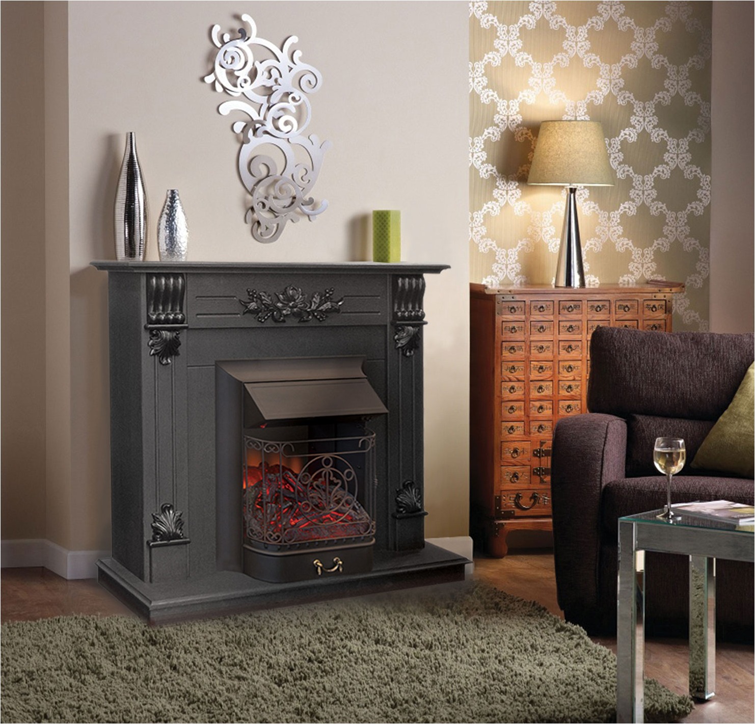 Каминокомплект Realflame OTTAWA STD/EUG DN и MAJESTIC, Коричневый детальное изображение - 2