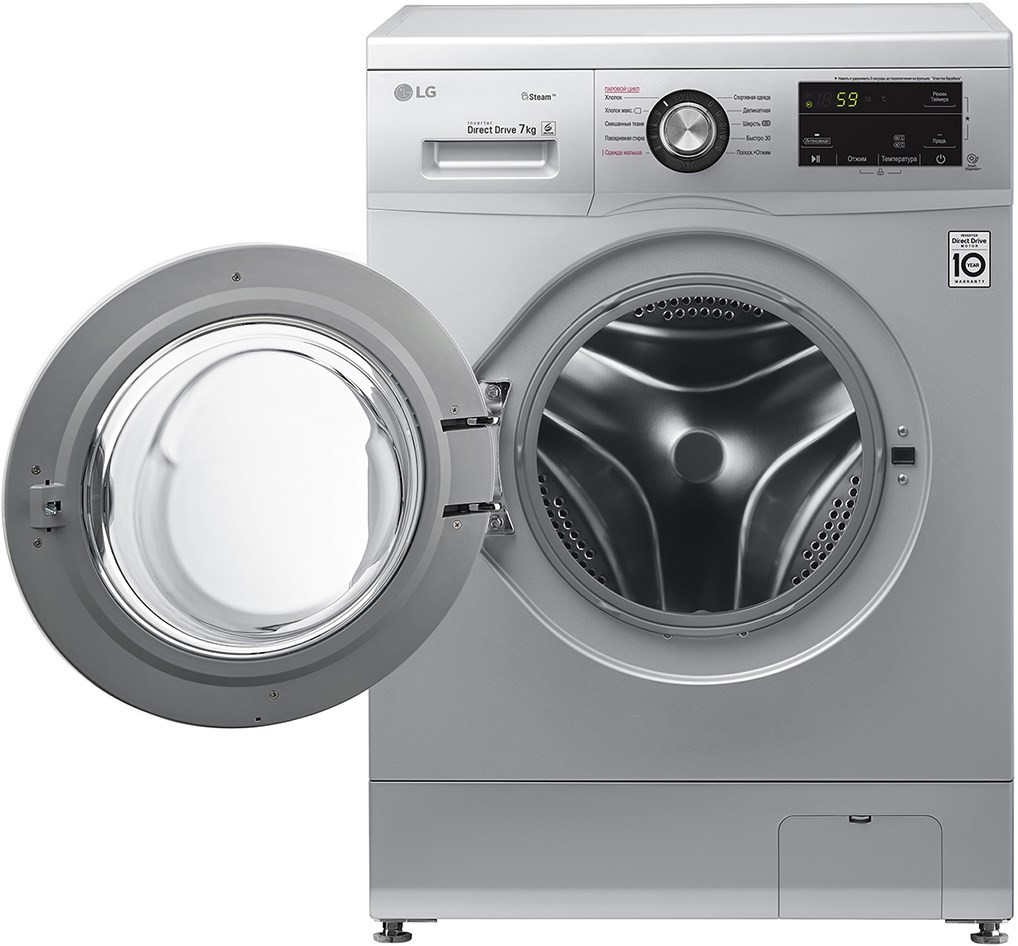 Стиральная машина LG F2J3HS4L, Серебристый детальное изображение - 2