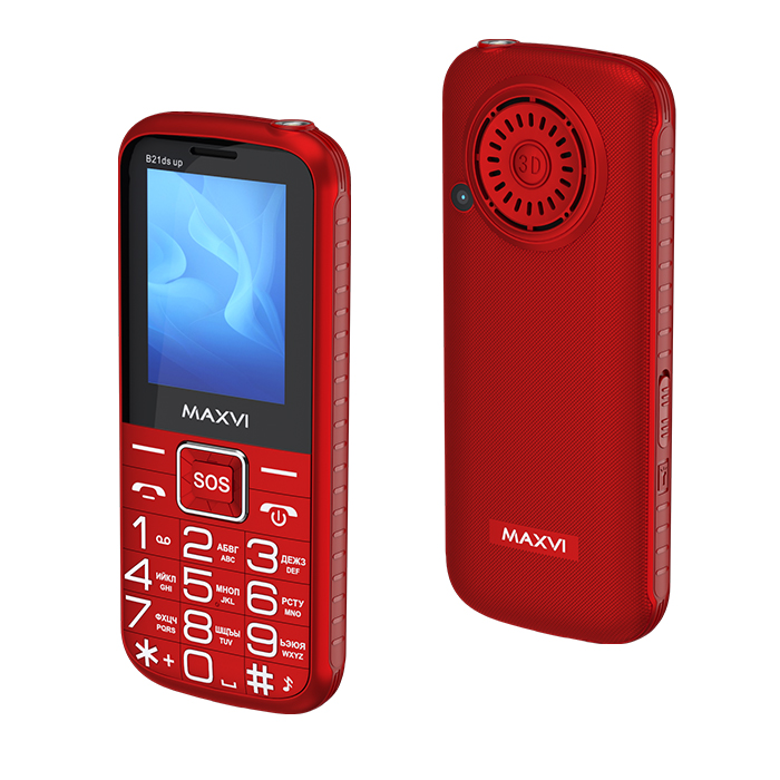Мобильный телефон MAXVI B21ds up, 32 Мб, Красный, Dual mini-SIM детальное изображение - 3