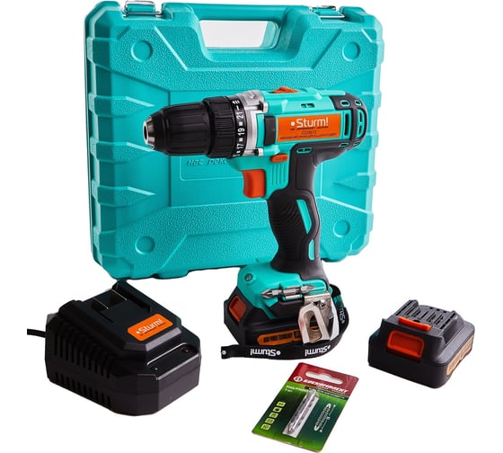 Аккумуляторная дрель-шуруповерт Sturm CD3612, 12 В, 26 Нм, 2 А·ч детальное изображение - 1