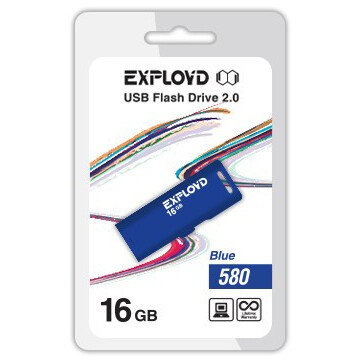 USB Flash накопитель Exployd 580 16 ГБ, синий детальное изображение - 1