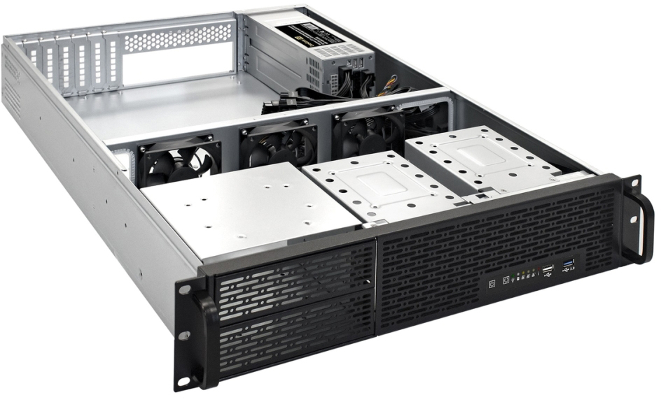 Серверный корпус ExeGate Pro 2U650-06/2U2098L/Redundant 2x1200W, 1200 Вт, Черный детальное изображение - 3