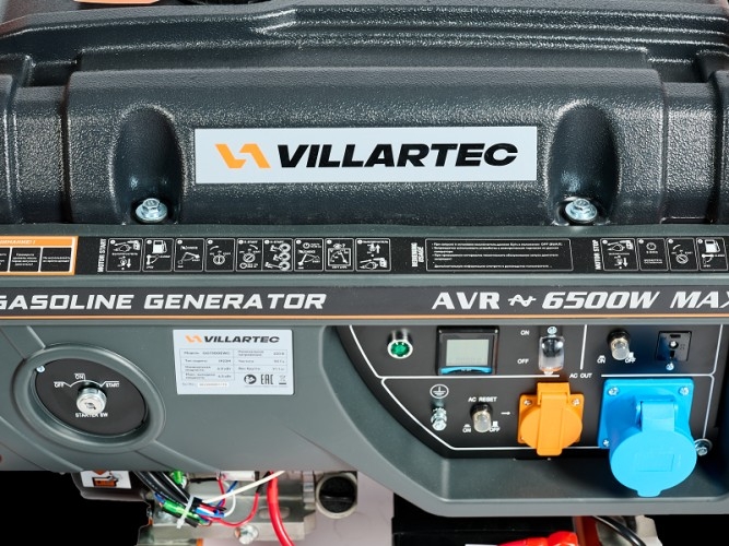 Генератор бензиновый VILLARTEC GG 7300EWC, 6 кВт, Оранжевый детальное изображение - 3