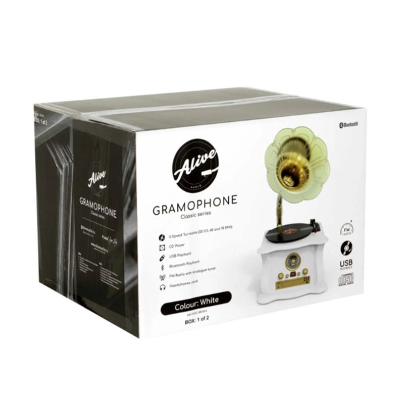Проигрыватель винила Alive Audio Gramophone, Белый детальное изображение - 8