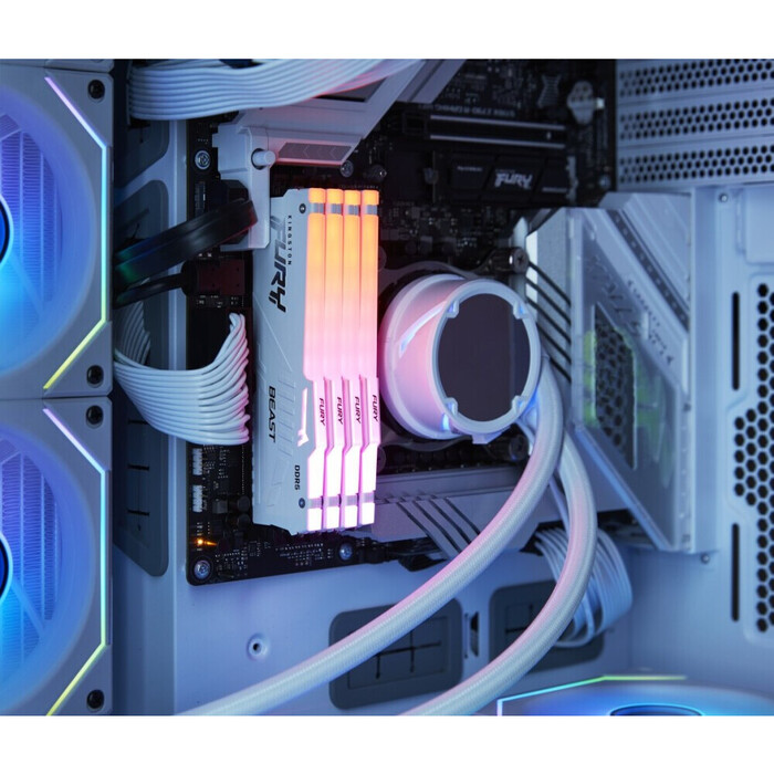 Оперативная память Kingston Fury Beast White RGB DDR5 5200MHz, KF552C40BWAK4-128, 4x32 Гб KIT, 128 Гб №2