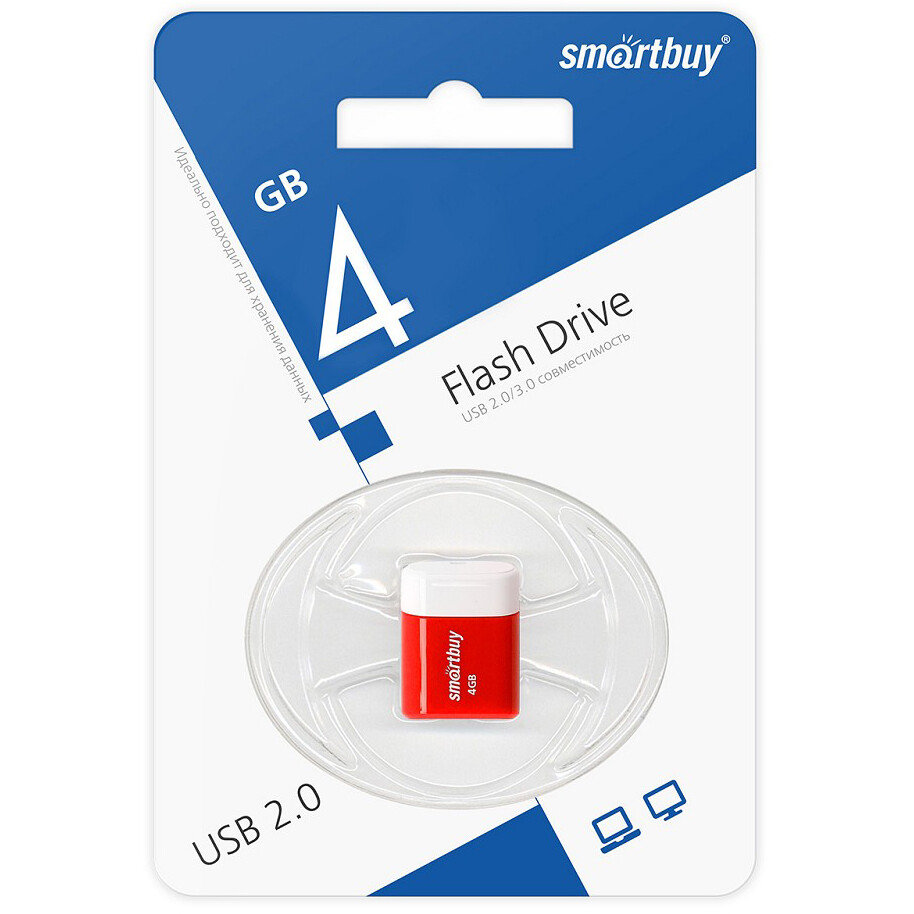 USB Flash накопитель SmartBuy Lara (SB4 ГБLara-R) 4 ГБ, красный детальное изображение - 3