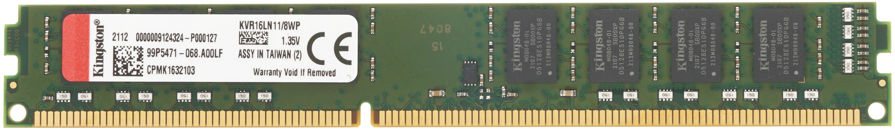 Оперативная память Kingston DDR-III 1600MHz, KVR16LN11/8, 8 Гб детальное изображение - 1