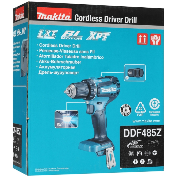 Аккумуляторная дрель-шуруповерт Makita DDF485Z, 18 В, 50 Нм, б/а  №6