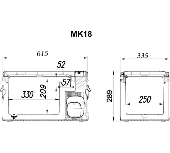Автомобильный компрессорный холодильник Alpicool MK18, 990001, 12/24/220 В, Серый детальное изображение - 6