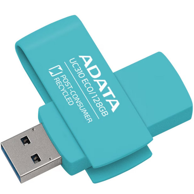 USB Flash накопитель ADATA UC310 ECO 128 ГБ, синий детальное изображение - 1