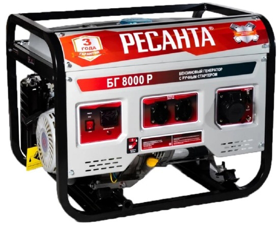 Генератор бензиновый Ресанта БГ 8000 Р 64/1/47, 6.5 кВт, Серый детальное изображение - 1