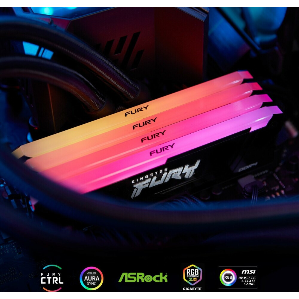 Оперативная память Kingston Fury Beast RGB DDR4 3200MHz, KF432C16BB2AK2/32, 2x16 Гб KIT, 32 Гб детальное изображение - 4