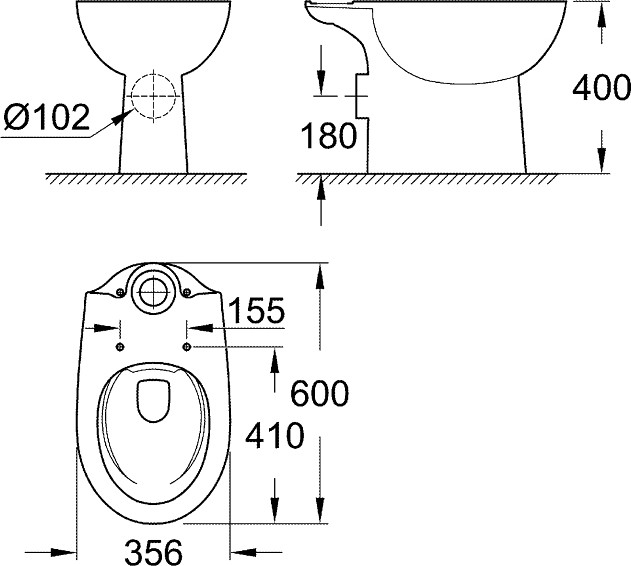 Унитаз Grohe Bau 39349000 детальное изображение - 2