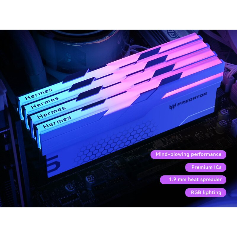 Оперативная память Acer Predator Hermes White RGB DDR5 6400MHz, BL.9BWWR.390, 2x16 Гб KIT, 32 Гб детальное изображение - 4