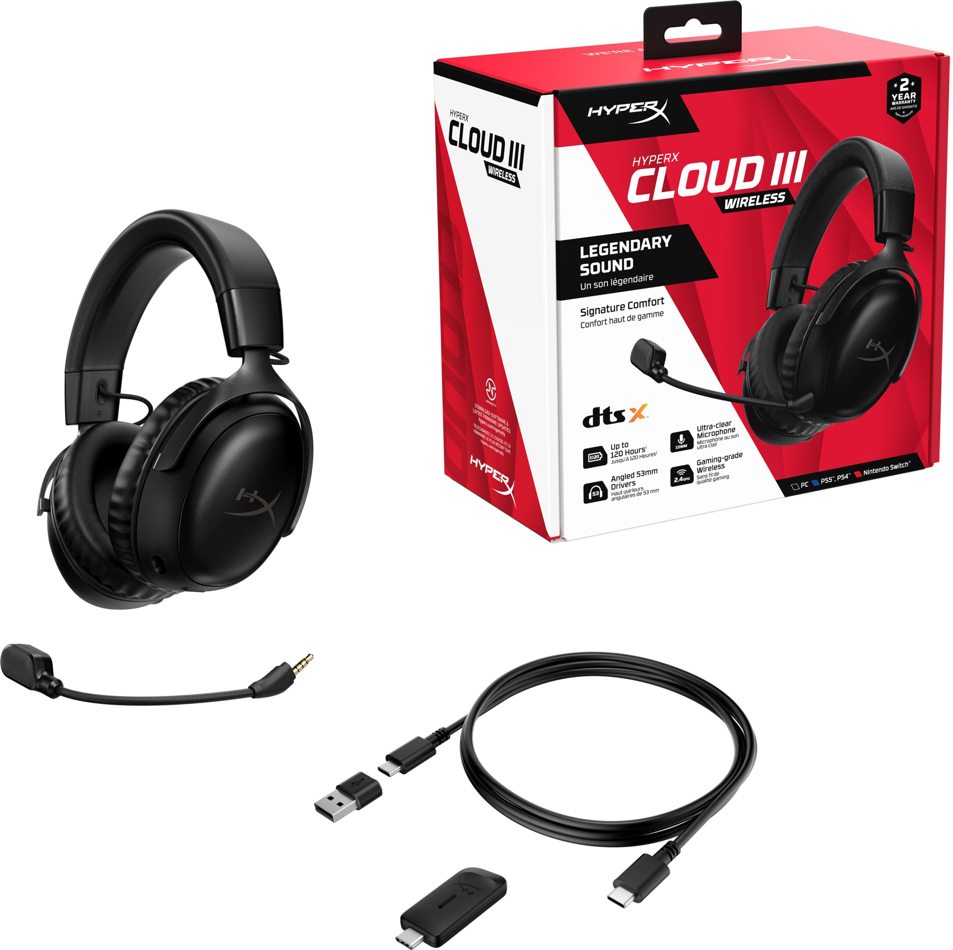 Наушники HyperX Cloud III Wireless, Черный детальное изображение - 6