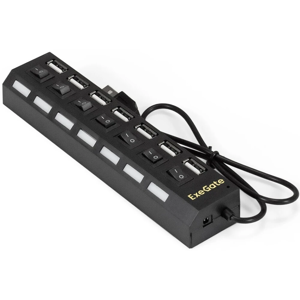 USB-концентратор ExeGate DUB-72SW, Черный детальное изображение - 1