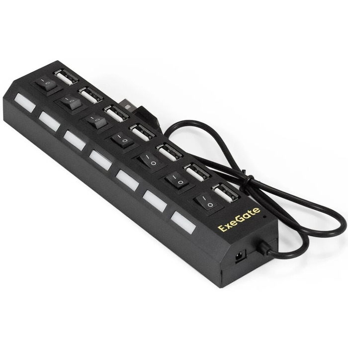 USB-концентратор ExeGate DUB-72SW, Черный №1