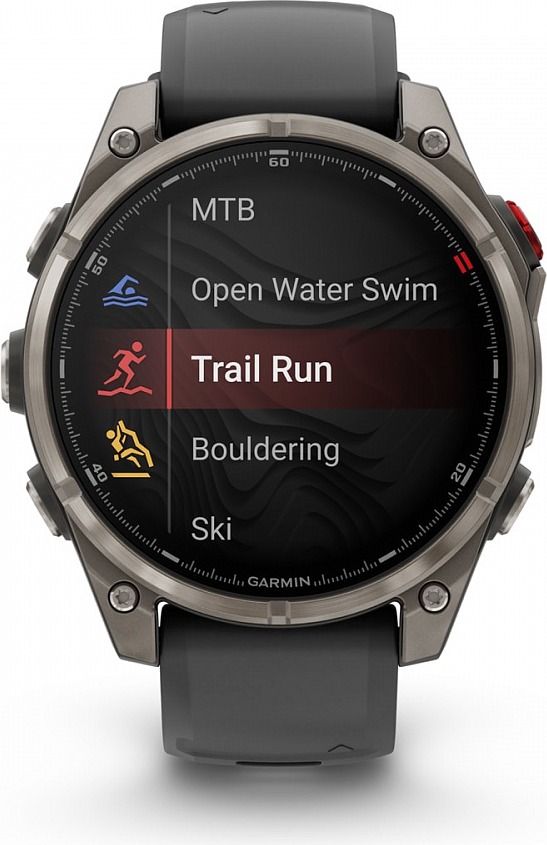 Смарт-часы Garmin Fenix 8 Pro AMOLED, 51 мм, серебристо-серый, графитово-черный силиконовый ремешок детальное изображение - 5