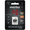 Карта памяти SmartBuy Professional MicroSD + SD адаптер (SB64GBSDCL10U3-01), 64 Гб вариант - 1