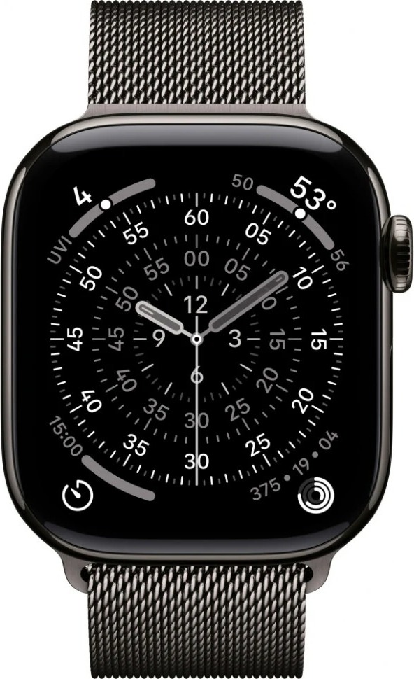Умные часы Apple Watch Series 11 46 мм, Slate Titanium Case with Slate Milanese Loop, GPS + Cellular, Черный (S/M) детальное изображение - 2