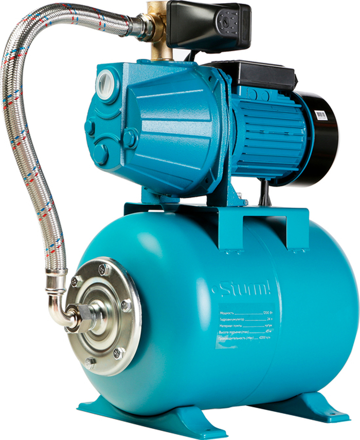 Насосная станция Sturm! WP97120CI, 1200 Вт, 70 л/мин, 45 м, 25 мм, d=25 мм, Голубой №1