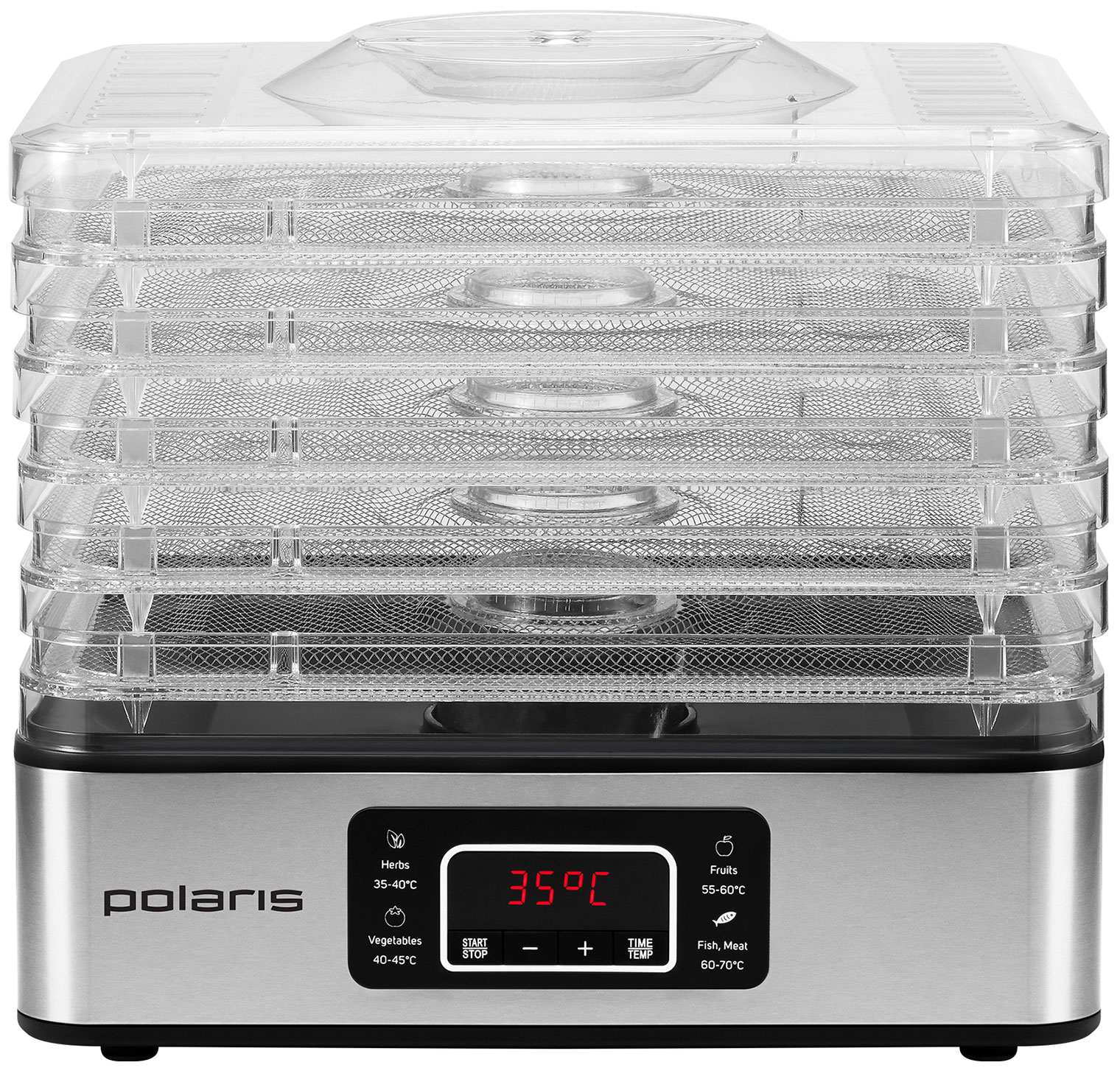 Сушилка для овощей и фруктов Polaris PFD 2008SV, 250 Вт, Черный детальное изображение - 1