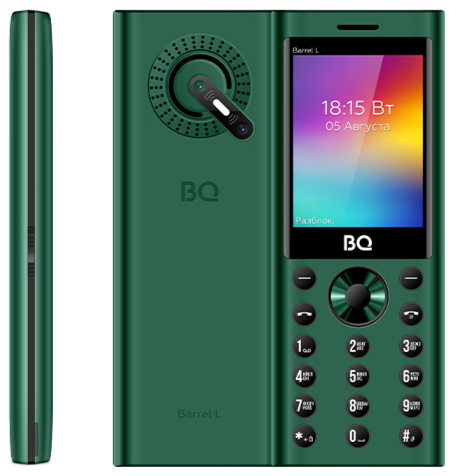 Мобильный телефон BQ 2458 Barrel L, 32 Мб, Зеленый/Черный, Mini-SIM детальное изображение - 2
