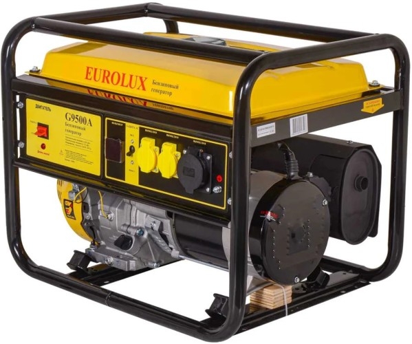 Генератор бензиновый EUROLUX G9500A 64/1/81, 7.5 кВт, Желтый детальное изображение - 2