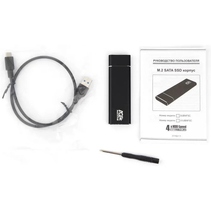 Внешний корпус для SSD M.2 AgeStar 3UBNF5C, Чёрный №2