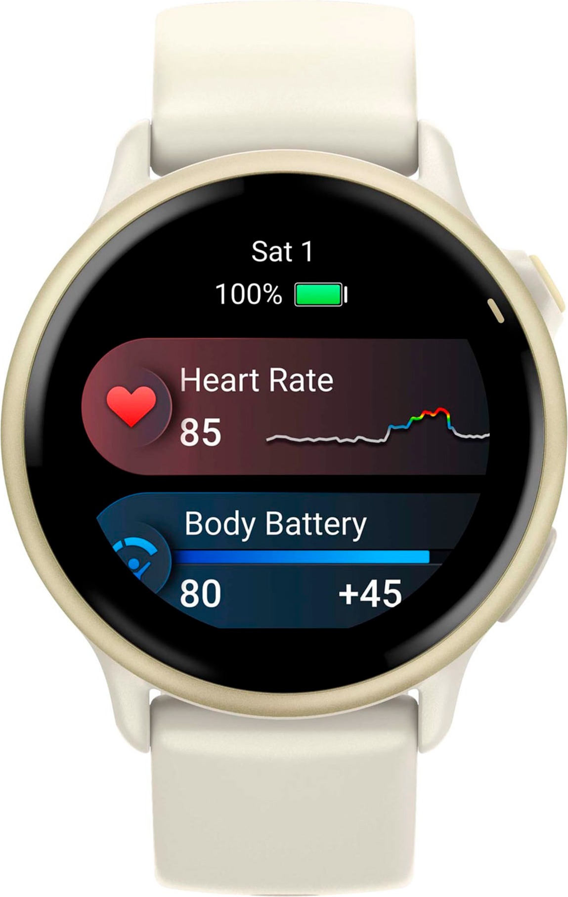 Умные часы Garmin Vivoactive 6 42 мм, Лунно-золотистый с ремешком цвета слоновой кости детальное изображение - 5