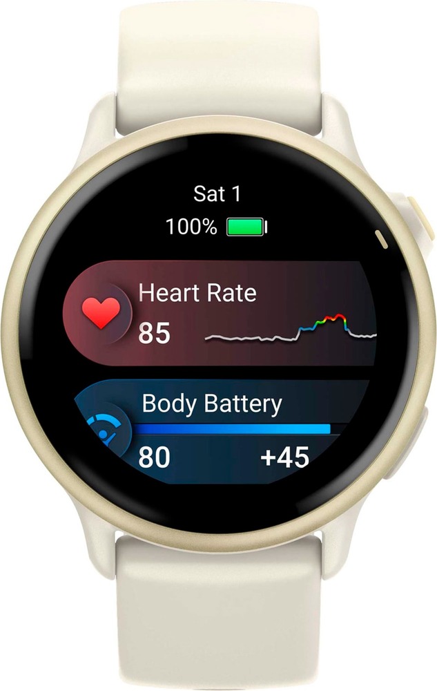 Умные часы Garmin Vivoactive 6 42 мм, Лунно-золотистый с ремешком цвета слоновой кости №5