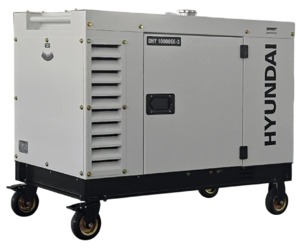 Генератор дизельный с воздушным охлаждением HYUNDAI DHY 10000SE-3, в кожухе, 8 кВт, Белый детальное изображение - 3