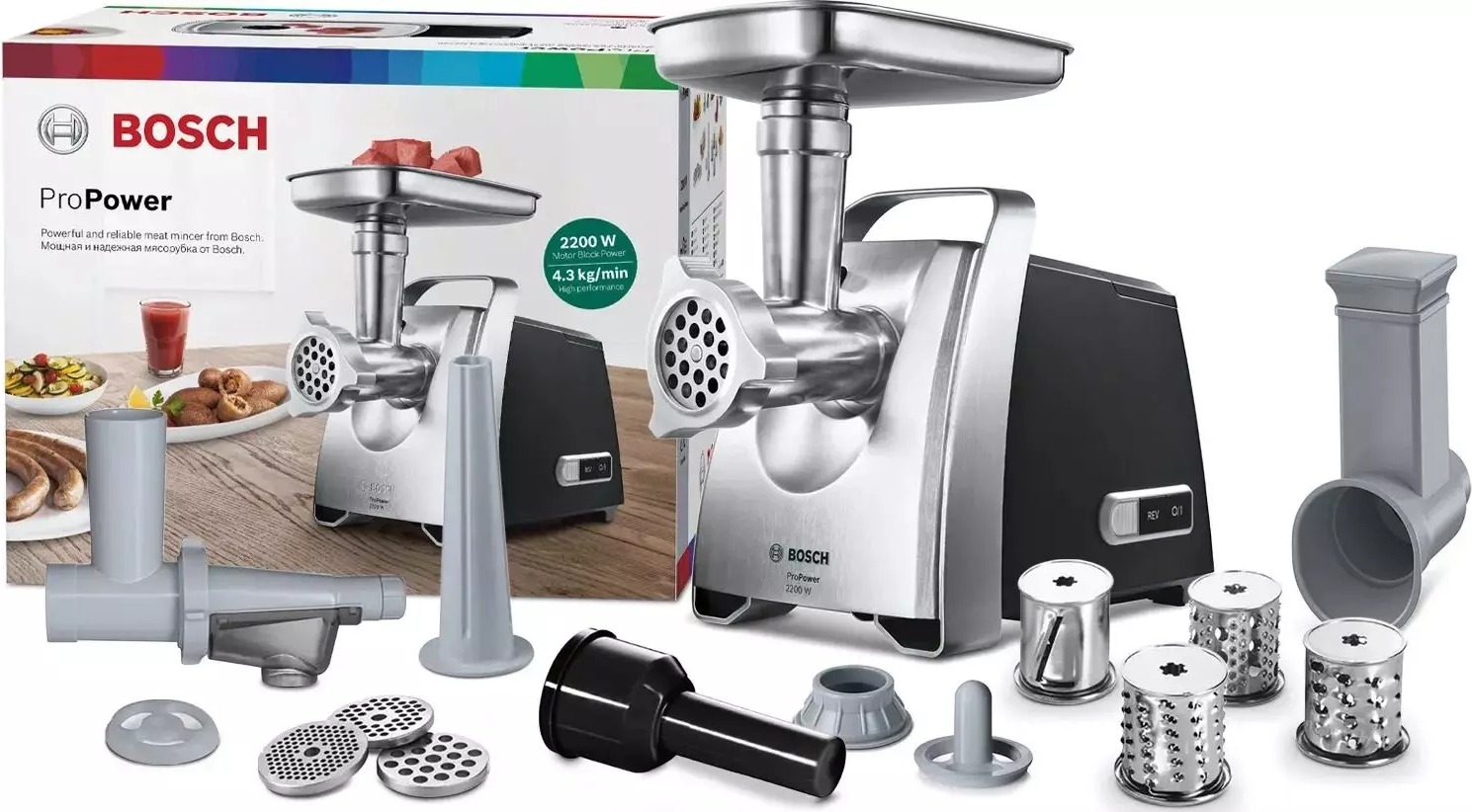 Мясорубка Bosch MFW68660, Черный детальное изображение - 9