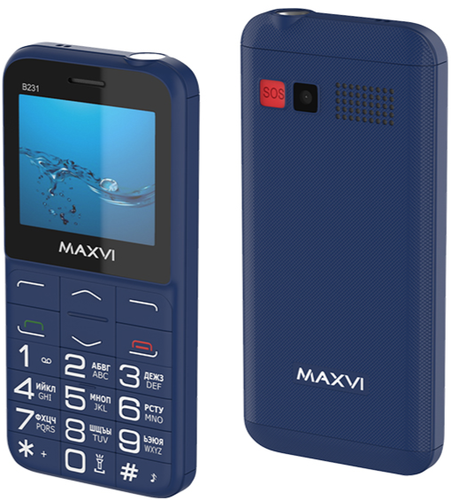 Мобильный телефон MAXVI B231, 32 Мб, Синий, Dual mini-SIM детальное изображение - 1
