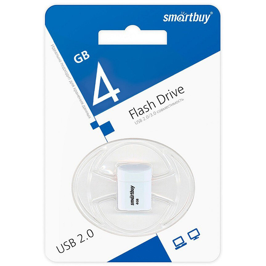 USB Flash накопитель SmartBuy Lara (SB4 ГБLara-W) 4 ГБ, белый детальное изображение - 3