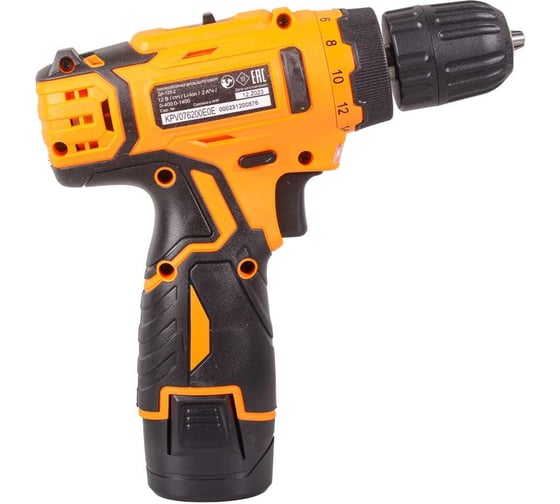 Аккумуляторная дрель-шуруповерт Вихрь ДА-12Л-2 72/14/14, 30 Нм, 12 В детальное изображение - 6