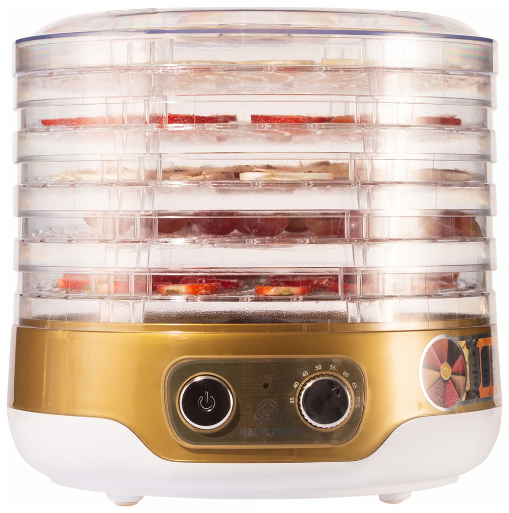 Сушилка для овощей Мастерица EFD-3051, 250 Вт, Белый/Золотистый детальное изображение - 1