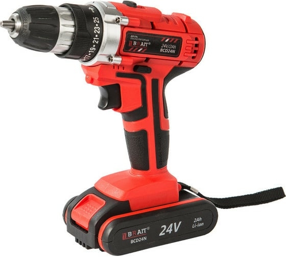 Аккумуляторная дрель-шуруповерт BRAIT BCD24N, 24 В, 40 Нм, 2 А·ч, 21.01.058.049 детальное изображение - 1