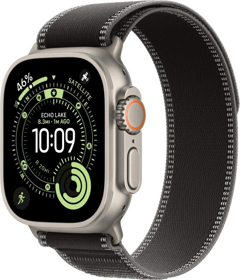 Умные часы Apple Watch Ultra 3 49 мм, Natural Titanium Case with Black/Charcoal Trail Loop, Черный уголь детальное изображение - 1